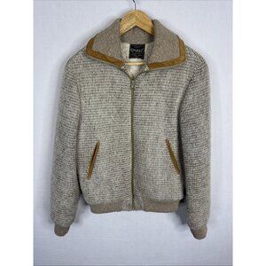 Vintage 1990s Complice Wool Knit Sherpa Lined Jacket Men’s Small Women M Bomber